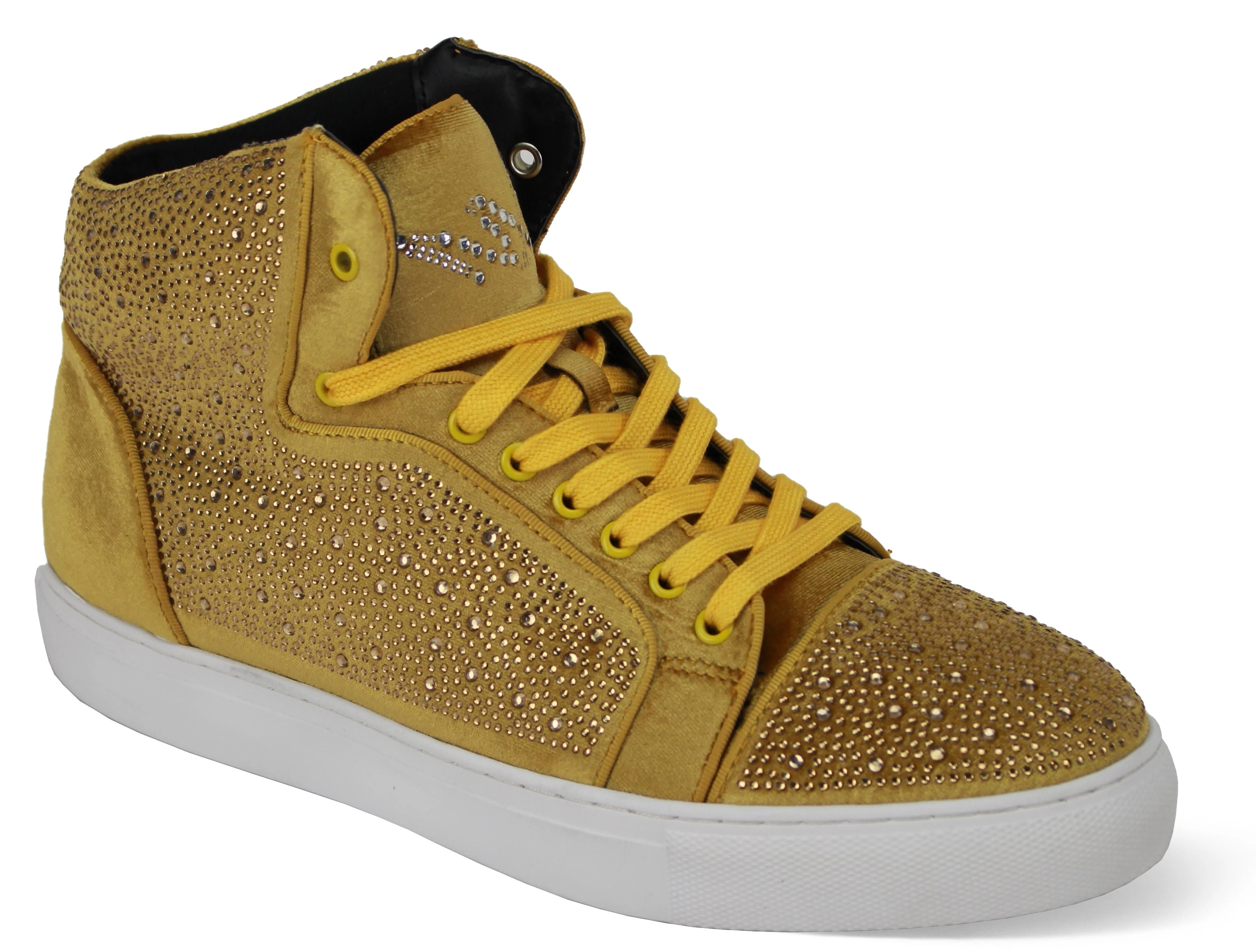 Altın Parıltılı Kadife Erkek Sneaker: Işıltılı Şıklık, Anında Etki, Stil Sahibi Adımlar!